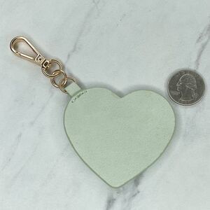 Faux Leather Heart Bag Charm Clip Keychain Keyring